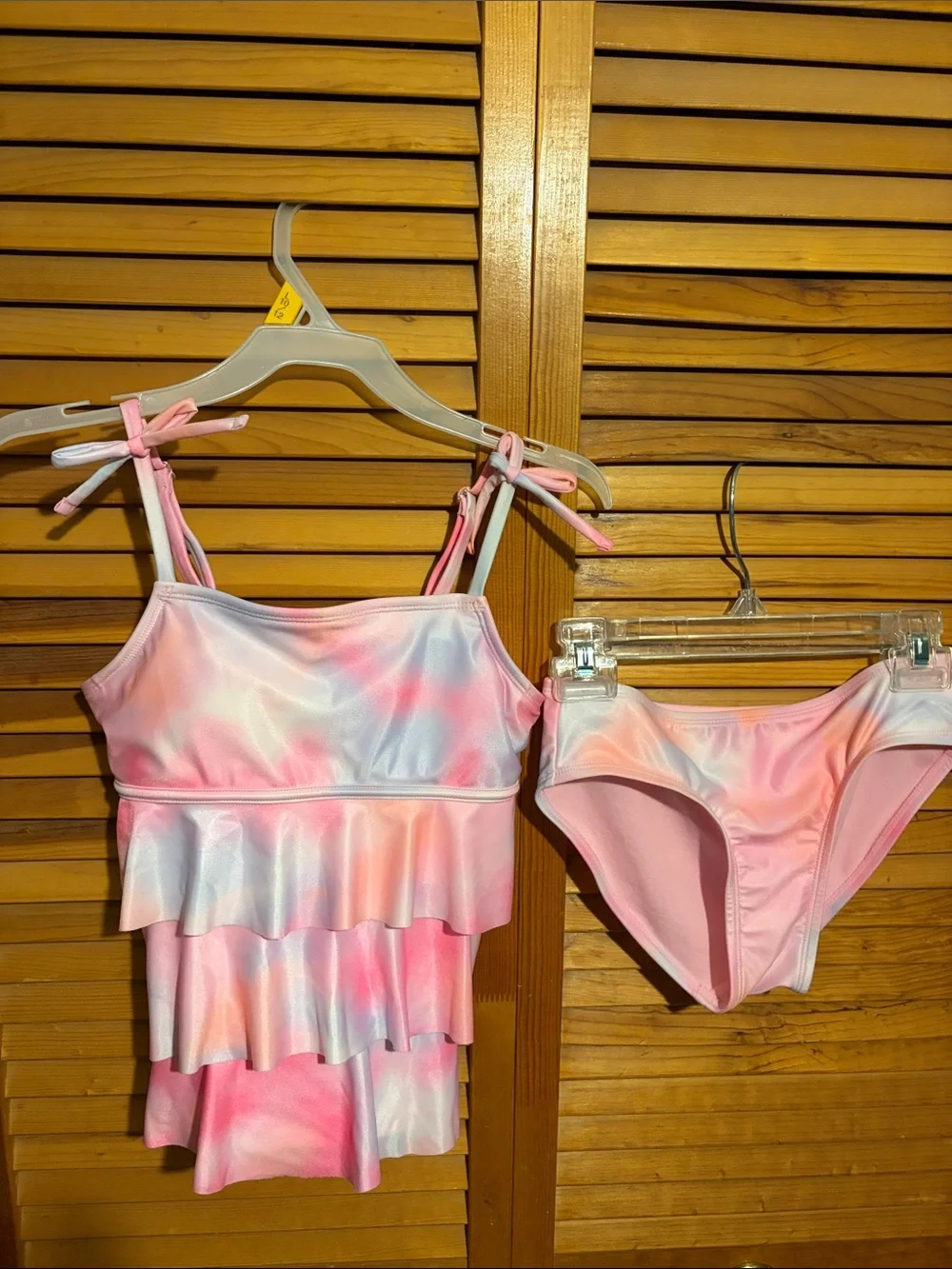 Justice Pastel Tie-Dye Pink & Blue Tankini Top